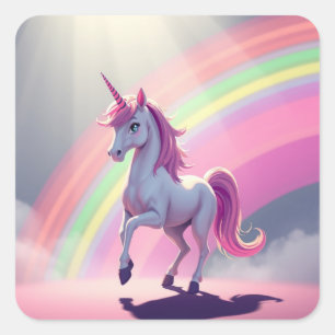 Jolie licorne et Stickers arc-en-ciel