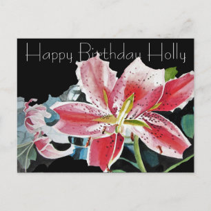 Jolie Lily Lilium rouge florale Anniversaire Carte
