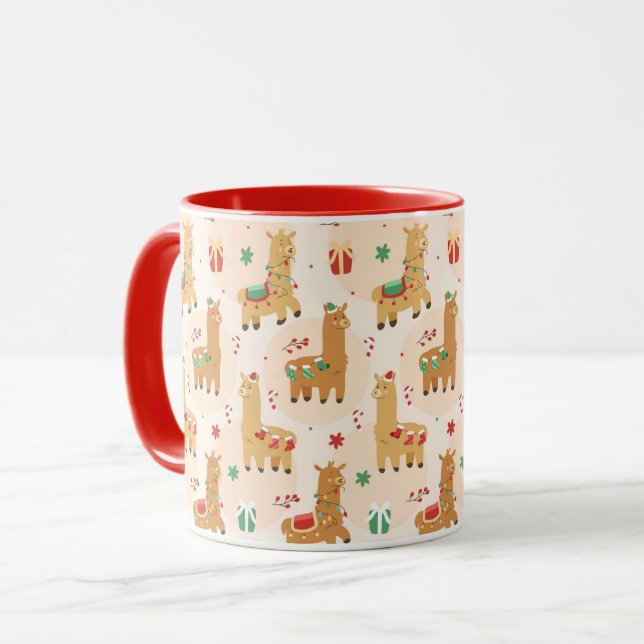 Jolie Llamas Mug de Noël (Devant gauche)
