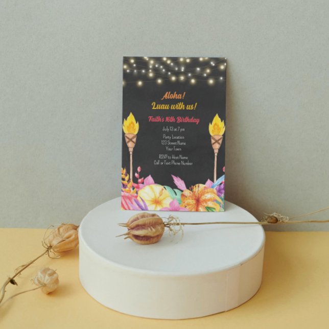 Jolie Luau Anniversaire Fête Invitation (Créateur téléchargé)
