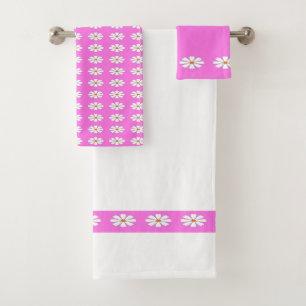 Jolie marguerite blanche motif rose