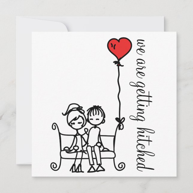 Jolie mariée et Faire-part de mariage de gribouill (Devant)