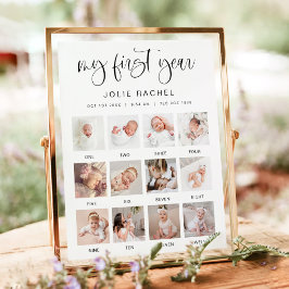 JOLIE Minimal Fun Boho Erstes Jahr Foto Meilenstei Poster