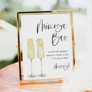 JOLIE Minimalist Bohemian Hochzeits-Mimosa-Bar-Sch Poster