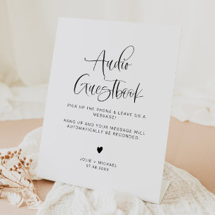 JOLIE Minimalistisch Boho Wedding Audio Guestbook Sockelschild
