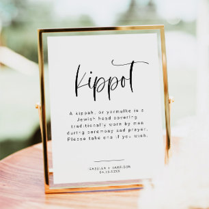 JOLIE Moderne Minimalistische Kippot-Kippah-Hochze Poster