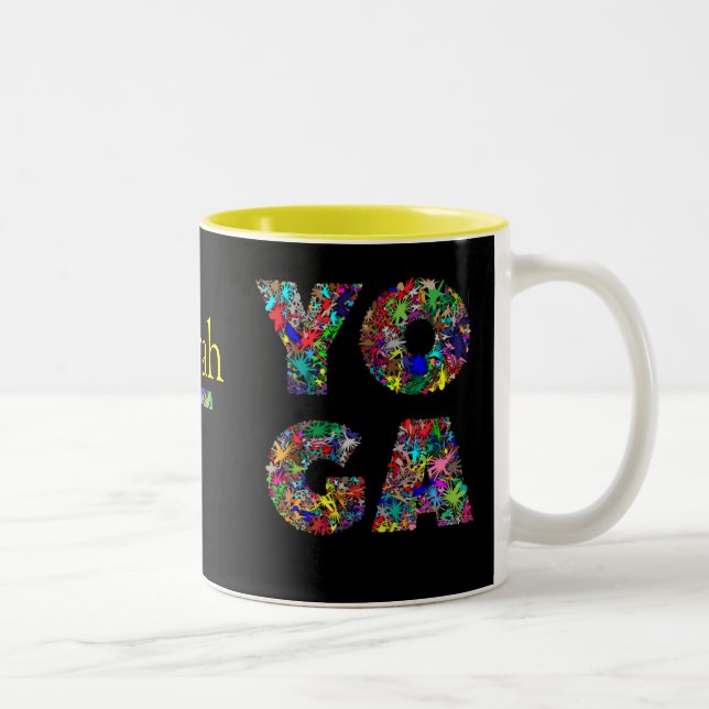 Jolie Mug Cadeau Yoga avec Nom Personnalisé Coffee (Droit)