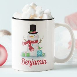 Jolie Mug de bonhomme de neige en hiver