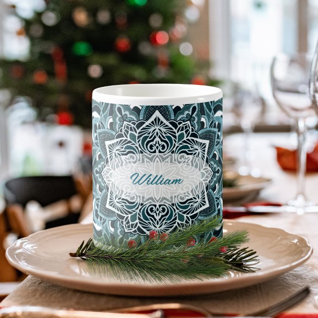 Jolie Mug Mandala Turquoise (Créateur téléchargé)