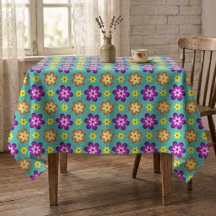 Jolie Nappe de Table Fleurs Rétro Colorées
