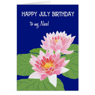 Jolie nymphes d'eau rose Juillet Anniversaire pour