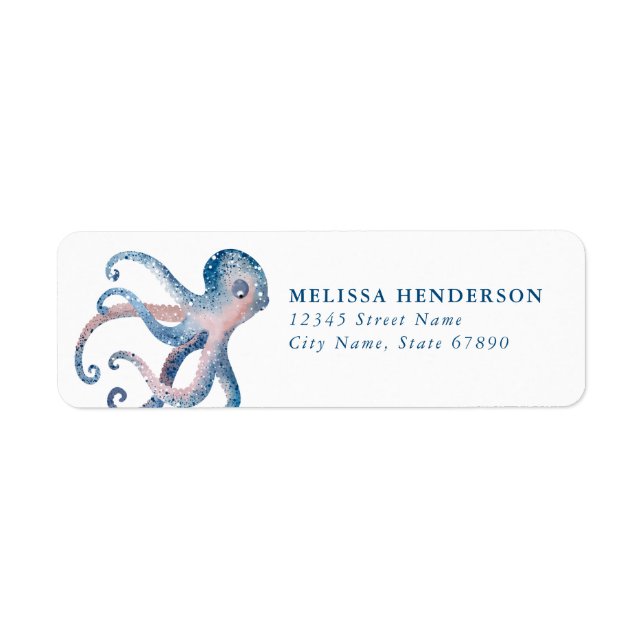 Jolie Octopus Retourner les étiquettes d'adresse (Devant)