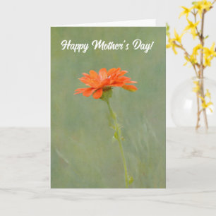 Jolie Orange Flower Art carte de fête des mères