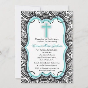 Jolie Paisley Baptême / Invitation Christening