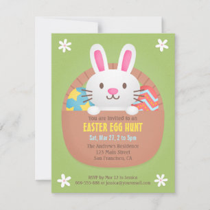 Jolie Pâques Bunny Egg Hunt Party Invitations