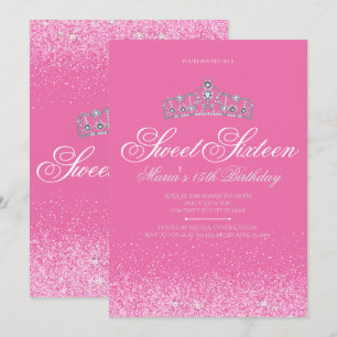 Jolie Parties scintillant rose, 16 invitations suc