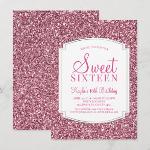 Jolie Parties scintillant rose douce 16 invitation