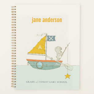 Jolie Pêche Ours Star Voilier Enfants Monogramme