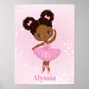 Jolie petite ballerine afro-américaine Poster