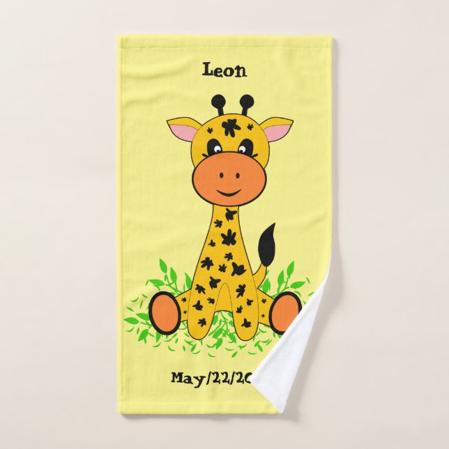 Jolie petite girafe pour les enfants, (Serviette à main)