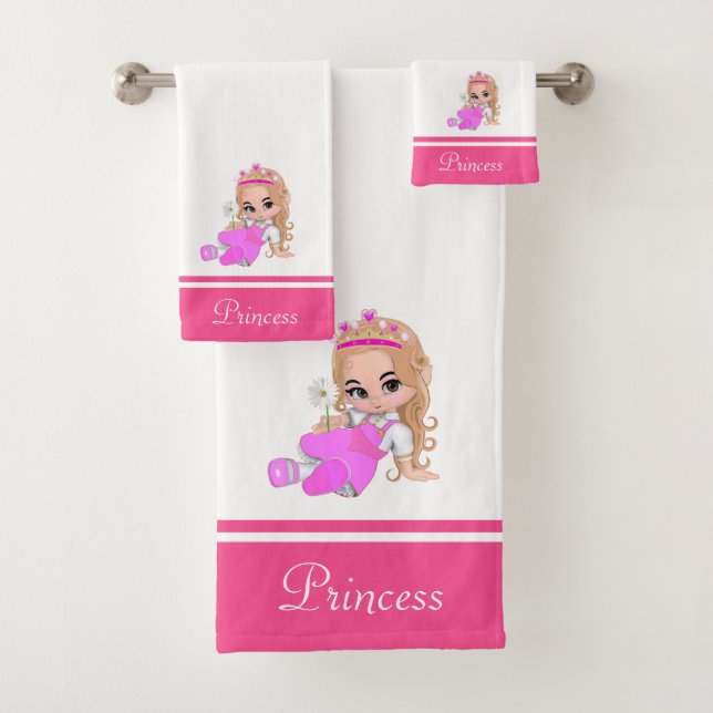 Jolie petite princesse et nom Texte sur rose et bl (En situation)