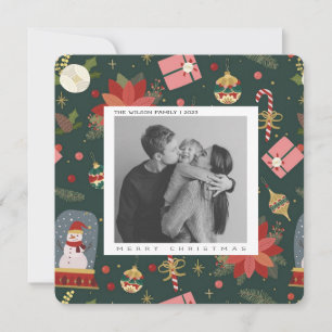 Jolie photo de famille pour Noël carte postale de