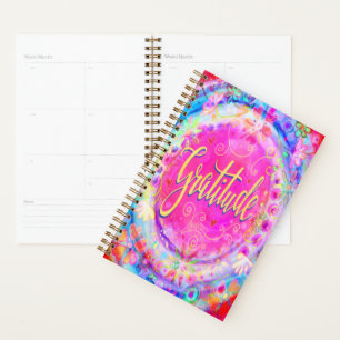 Jolie Pink Trendy Gratitude Floral Inspirational