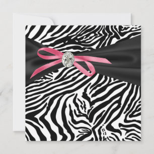 Jolie Pink Zebra Party Invitation