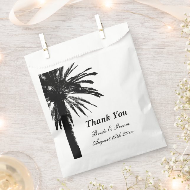 Jolie plage de palmiers mariage fête sacs (Coupé)
