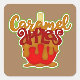 Jolie pomme Caramel automne autocollant saisonnier