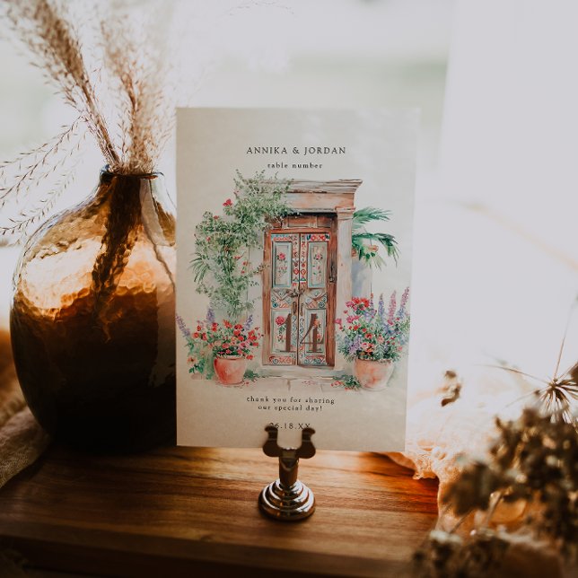 Jolie porte d'entrée mexicaine | Carte de numéro d (Créateur téléchargé)