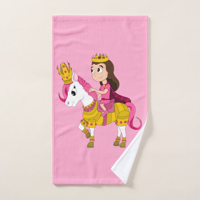 Jolie princesse caricaturale (Serviette à main)