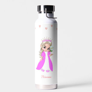Jolie princesse et étoiles sur bouteille d'eau bla