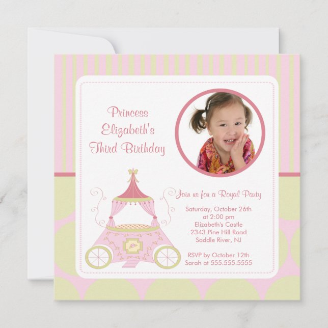 Jolie princesse Photo Birthday Invitation (Devant)