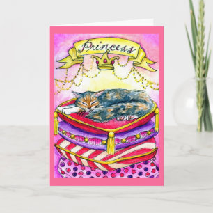 Jolie princesse rose kitty cat carte d'anniversair