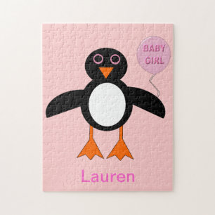 Jolie rose bébé fille Penguin Puzzle