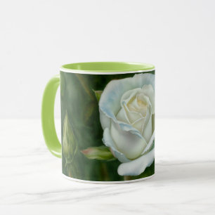 Jolie Rose blanche Flower Garden Art Mug Cup