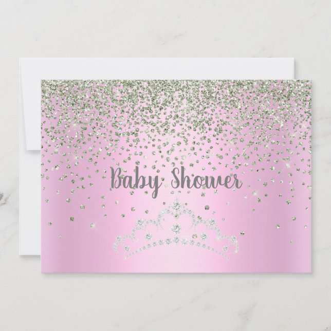 JOLIE ROSE MODERNE BABY SHOWER CRISTAL INVITATION (Devant)