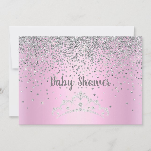 JOLIE ROSE MODERNE BABY SHOWER CRISTAL INVITATION (Devant)