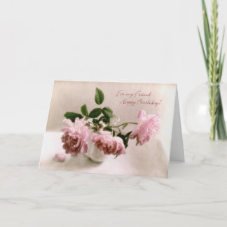 Jolie rose Roses carte d'anniversaire pour un ami