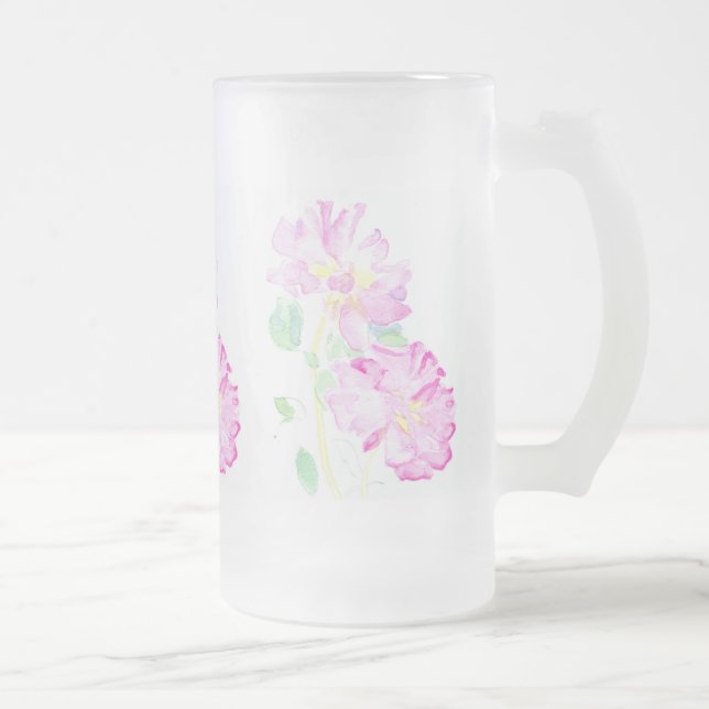 Jolie rose Roses Frosted Glass Mug (Droit)