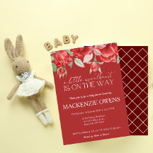 Jolie Rose Rouge Florals Baby shower Invitation