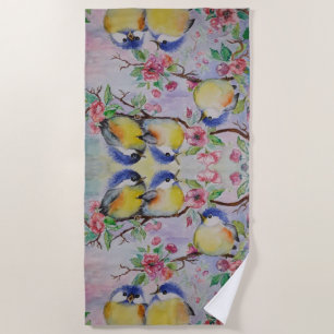 Jolie serviette de plage Bird Little Sparrows