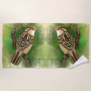 Jolie serviette de plage Bird Little Sparrows
