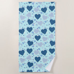 Jolie serviette de plage de Blue Hearts