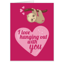 Jolie Sloth Romantique rose Valentines Jour Coeur 