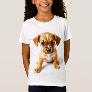 "Jolie T-shirt fille chiot - Conception adorable c