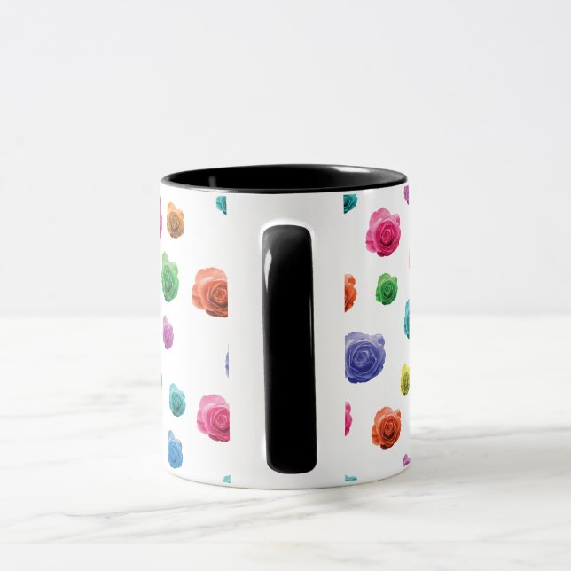 Jolie tasse avec motif rose enchanteur (Poignée)