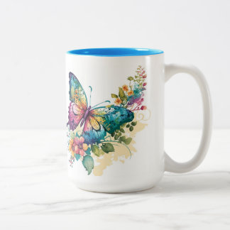 Jolie tasse de boisson en couleur papillon