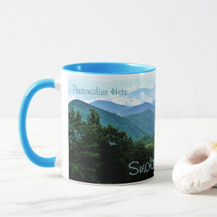 Jolie tasse personnalisée Smoky Mountains bleu-ver